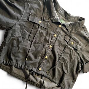 Lauren Ralph Lauren Black Cropped Utility Shirt – NWT (Size 14)